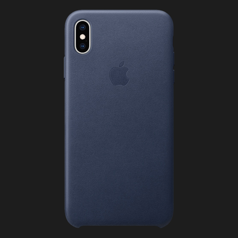 Оригінальний чохол Apple Leather Case для iPhone Xs Max (Midnight Blue)